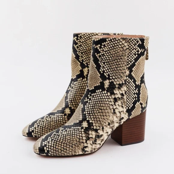 New J.CREW Size 8.5 Sadie Boots in Snake-Embossed Leather - Picture 5 of 7